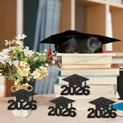 2026 Graduation Party Decorations – 36Pcs Graduation Cutouts Tags Black Glitt…