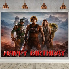 He-Man Party Decorations Backdrop Banner Poster Vinyl Birthday Gift