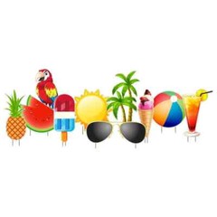 Summer Yard Cards, Summer Theme Accessories, 10pc Yard Sign Set, Inlcudes Stakes