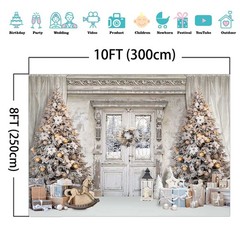Mocsicka Christmas Winter Manor Photography Backdrop Stylish Christmas Interi…