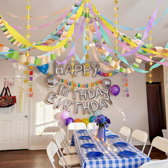 Fancy Birthday Decorations Pastel 600 Sheets Paper Chain Garland 2 Pack Gold Sta