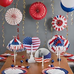 20 Pack Paper Folding Hand Fans,Decoration Stars & Stripes July 4th Patriotic…