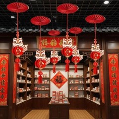 6Pcs Happy New Year Ceiling Decorations 2026 for Home Party Living Room