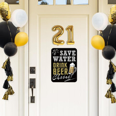 21th Birthday Party Decorations – 9PCS Wall Signs Funny Tags for Adults 21 Years