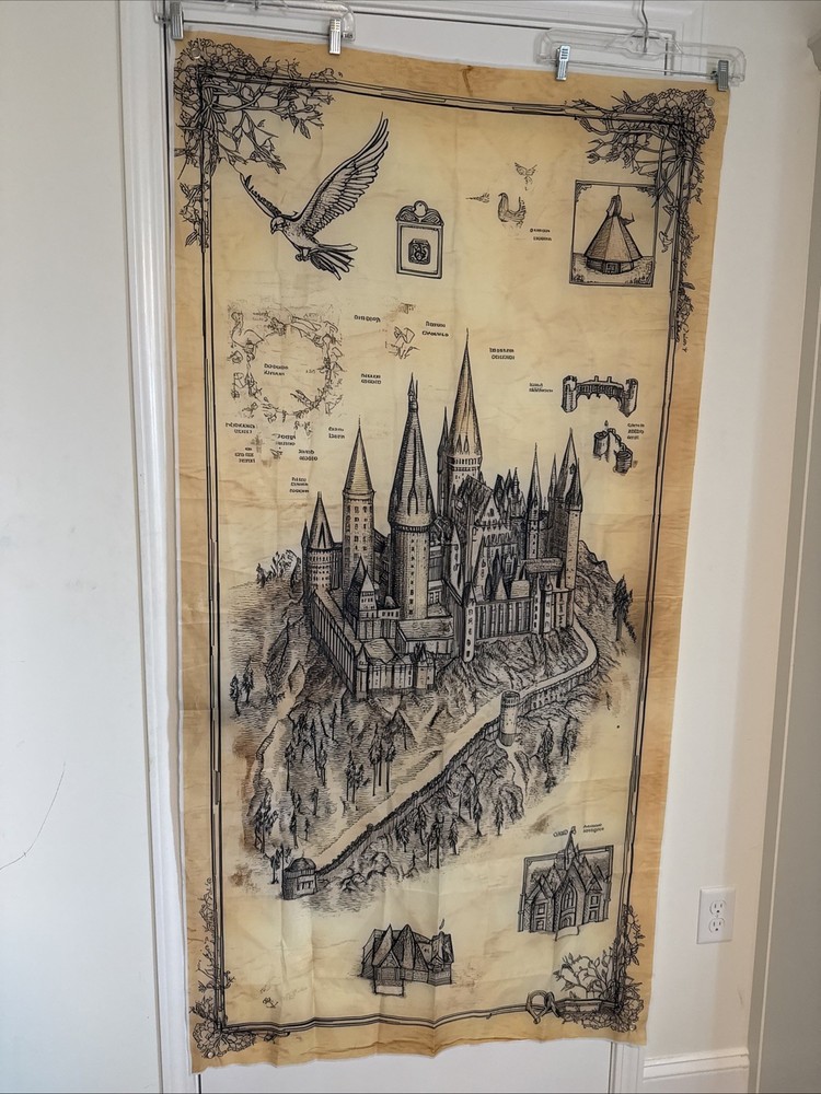 Wizard Medievel Halloween Castle Entrance Fabric Door Cover 36 x 70 Backdrop