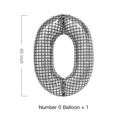 40 Inch Disco Number Balloons Large Silver Disco Ball Print Number Balloon fo…