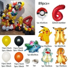 111 Piece cartoon Pikachu theme ballon arch set for birthday parties And More