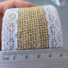 4 X VARIOUS JUTE HESSIAN & LACE RIBBON ROLLS WEDDING PARTY BIRTHDAY DECORATIONS