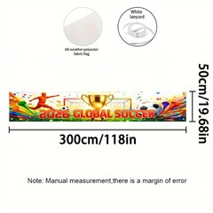 World Cup Party Decorations 118×20 Inches Football 2026 Soccer Party Banner Tour