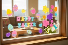 Happy Easter Window Gel Stickers Decoration Easter Bunny Easter Eggs and more
