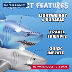 Inflatable Shark Birthday Party Decorations & Pool Toys – 4 Pack (2 Grey, 2 Blue