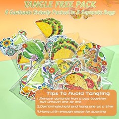 8Pcs Mexican Fiesta Party Decorations Taco Birthday Party Decorations Taco