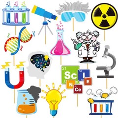 Science Birthday Party Decorations 18Pcs Science Theme Centerpiece Sticks for Ta