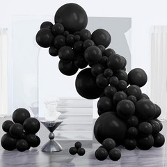Black Balloons 123 pcs Different Sizes of 18 12 10 5 Inch Black Black-3044
