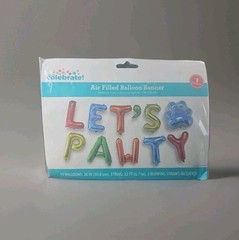 Pet Party ‘Let’s Pawty’ Balloon Banner (10 x 20″ Balloons) BRAND NEW UNOPENED