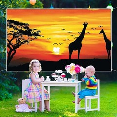 African Safari Backdrop Banner – Party Decor – Wall One Size, Multicolor