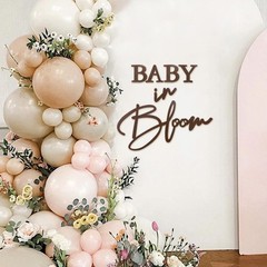 Baby in Bloom Sign Brown Felt Letter Baby Shower Gender Reveal Backdrop