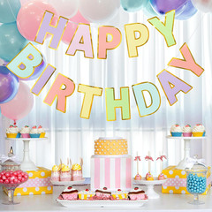 Happy Birthday Banner – 9Ft Pre-Strung Happy Birthday Sign for Women, Men, Girls