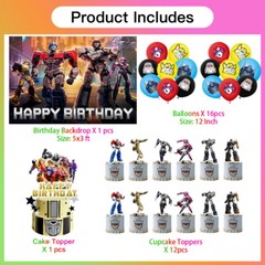 Transformers One 2024 Party Decor Party Supplies Set Balloons Cake Topper Banner