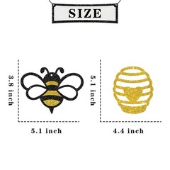 Honey Bumble Bee Hanging Swirl Decorations – Glitter 22 Pcs Bee Baby Shower P…