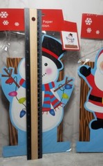 3 Piece Christmas Cutout Paper Cardboard Santa Decoration Tree Snowman Tabletop