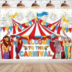 Welcome to The Carnival Backdrop Circus Background Banner for Kids Boys Girls…