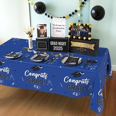 Graduation Party Decorations, 3 Pack Graduation Tablecloth 54″X108″, Decor Blue