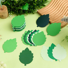 200 Pcs Paper Leaf Cutouts 4 Inch Assorted Green Color Leaf Cut Outs Paper Leaf