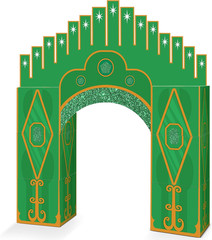 7 Pcs Emerald Cardboard Castle Green Wizard Playhouse Large Wizard Party Decorat