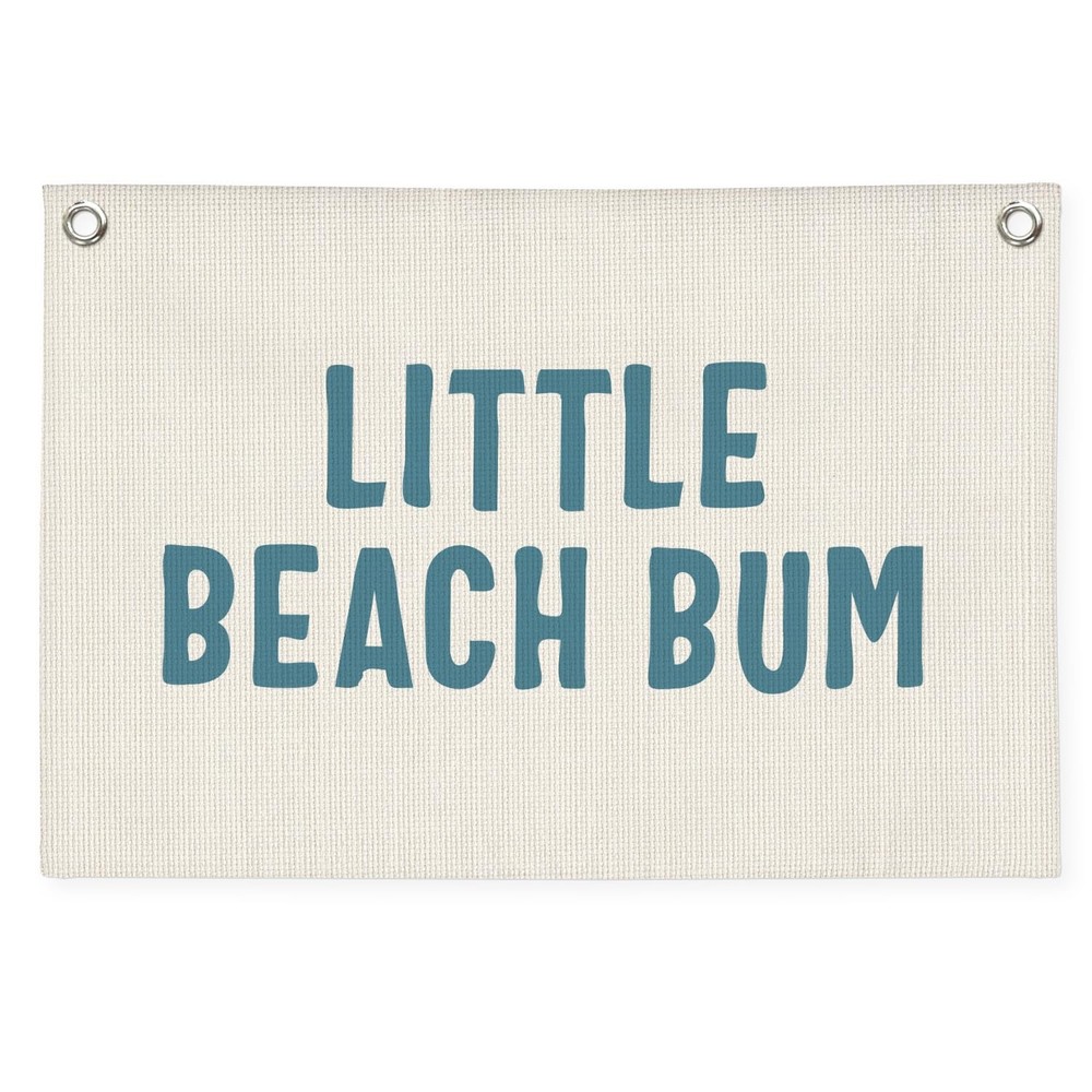 Little Beach Bum Canvas Banner – Coastal Nursery Wall Decor for Baby Kids Roo…