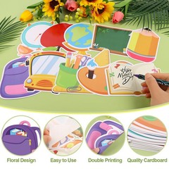 60 PCS Back To School Cutouts Bus Pencil Paper Classroom Bulletin Board Decor