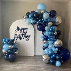 Blue Balloon Arch Kit, 102pcs Navy Blue Silver Blue Metallic Blue Difference …