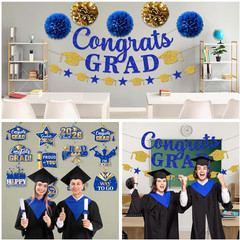 Graduation Decorations 2026, Glitter Congrats Grad Banner Hanging Swirls and Tis