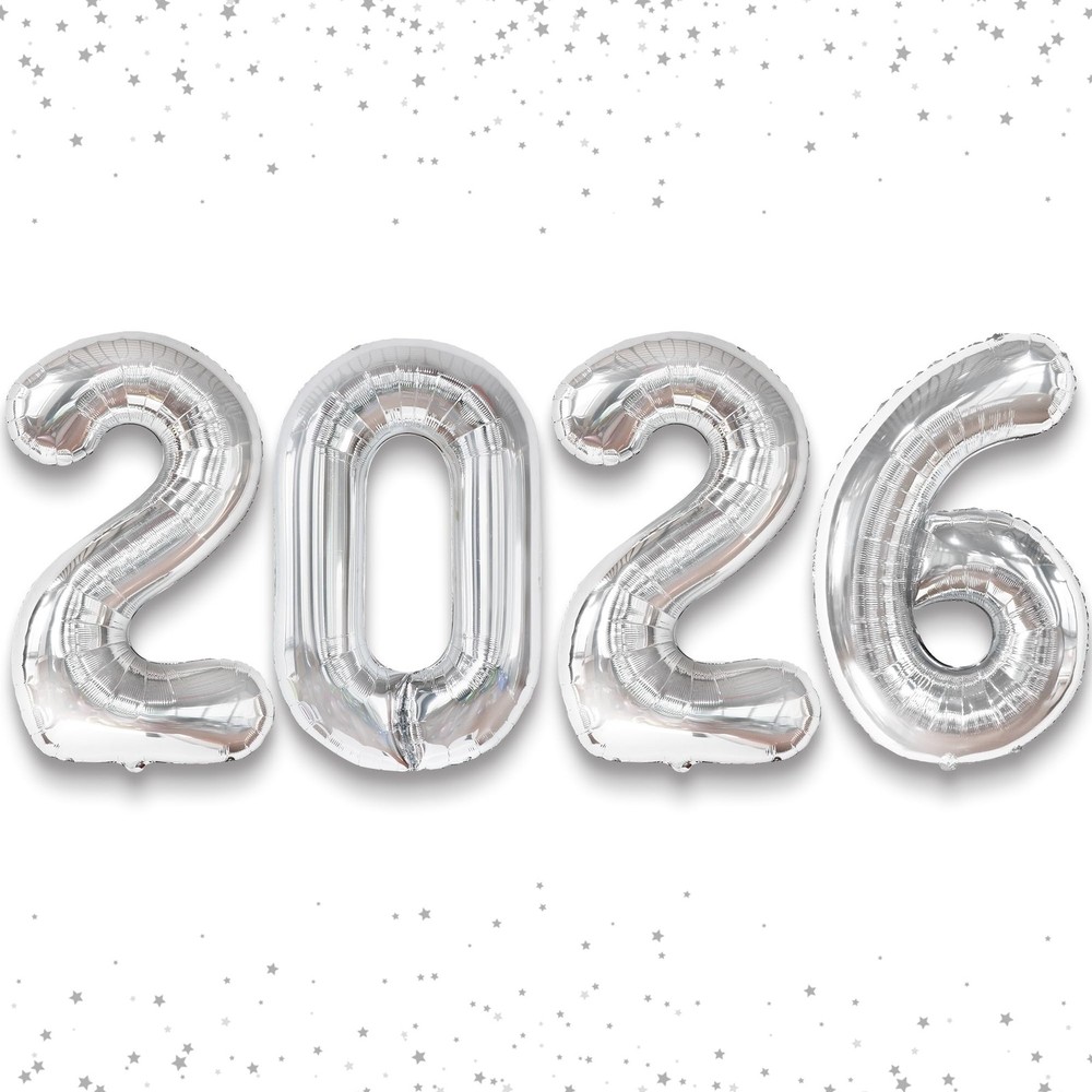 Silver Graduation Decorations 2026 | Giant, 42 Inch, Foil 2026 Graduation Bal…