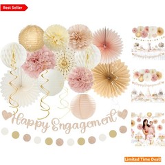Champagne Gold Boho Engagement Decor Kit – 21PCS Beautiful Party Essentials