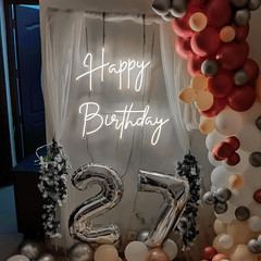Dimmable LED Happy Birthday Neon Sign for Party Backdrop Decoration