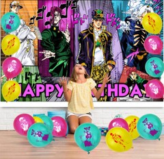 JoJo’s Bizarre Adventure Party Decorations Set Balloons Cake Toppers Banner