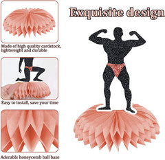 8Pcs Bachelorette Party Decorations, Rose Gold Funny Male Table Honeycomb Center