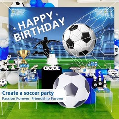 Soccer Party Decorations 116Ppcs 16Ft Blue Balloons Arch Kit Backdrop Cake To…