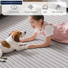 YDKGL 2×6 ft Kitchen Runner Rug Mat Non Slip Boho 2′ X 6′, A- Light Grey