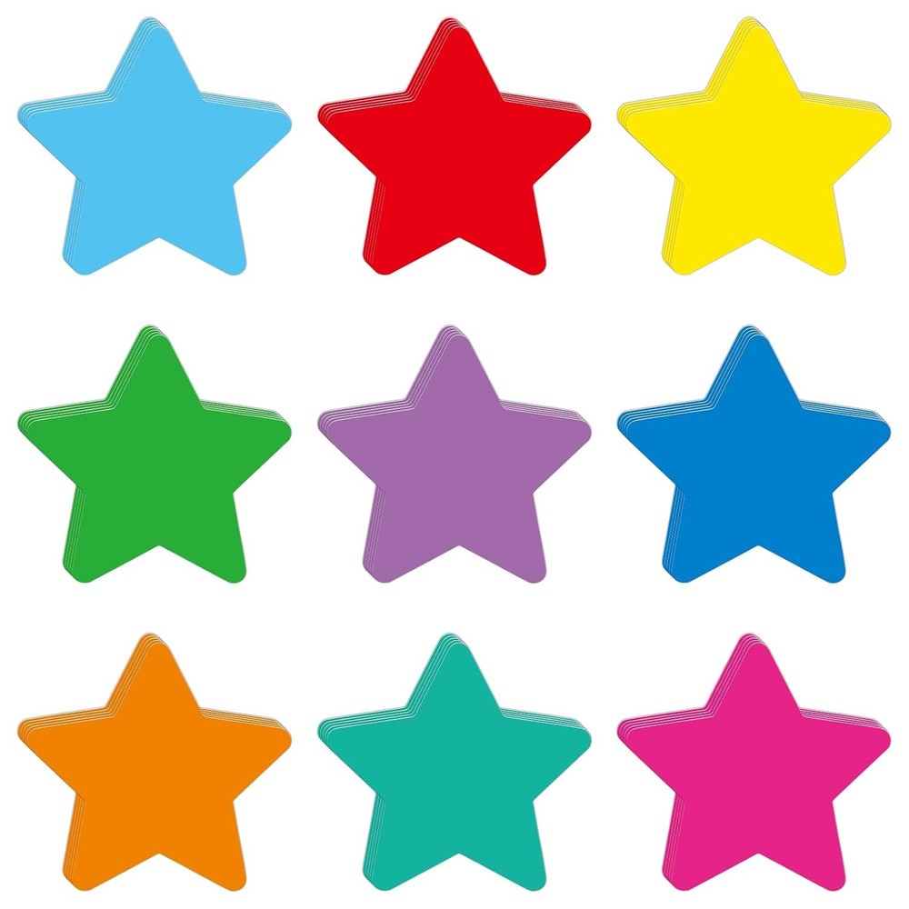 36 Pcs Star Cutouts Assorted Color Paper Star Cutouts for Bulletin Board Back to