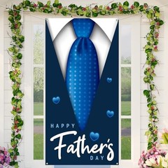 Happy Father’s Day Door Cover First Fathers Photo 71 x 35 inches, Blue
