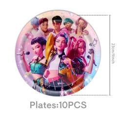 KPop Party Supplies Table Set Plates Cups Table Cover Napkins Themed Party