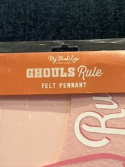 My Mind’s Eye Halloween Ghouls Rule Pink Felt Pennant NEW