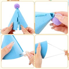 10 Pcs Mini Birthday Party Hats Multicolor Mini, Colorful Non-woven Fabric