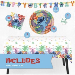 Lilo and Stitch Birthday Party Decorations for 16 | Banner, 9″, Multicolor
