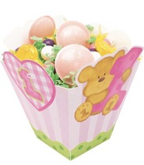 8 Creative Converting 8 Count Party Favor Treat Boxes, Bears 1st Birthday, Pink