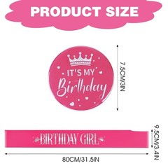 Birthday Girl Decorations – Set Includes Girl Sash & Its My Birthday Badge for