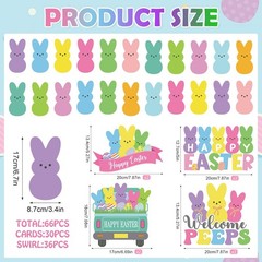 Easter Bunny Hanging Swirls Foil Ceiling Party Decorations Multi Color 36 PCS