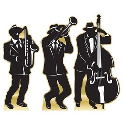 Beistle Life-Size Cardboard Great 20’s Jazz Band Silhouette Stand-Ups for 1920’s